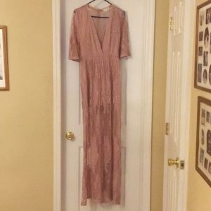 Pinky nude jumpsuit dress